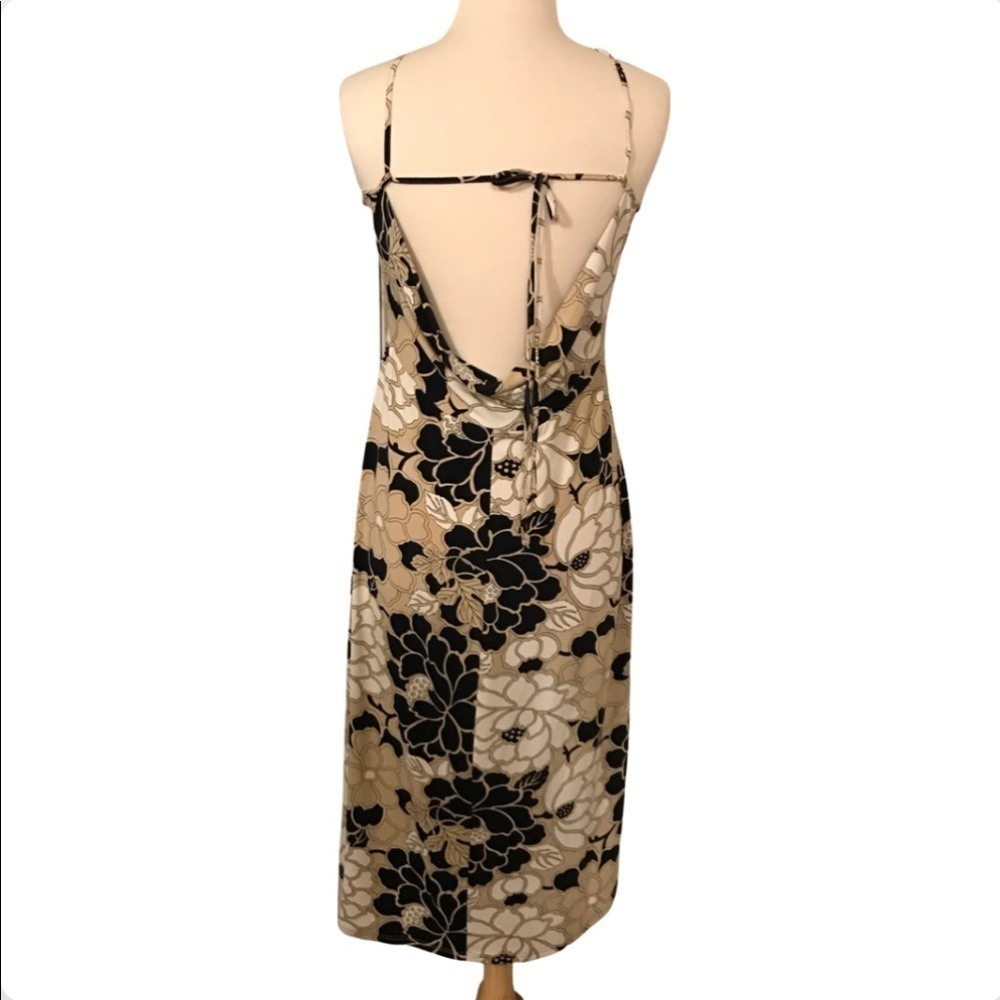 BCBG MAXAZRIA Cross back halter straps summer dress sz L - Picture 2 of 6